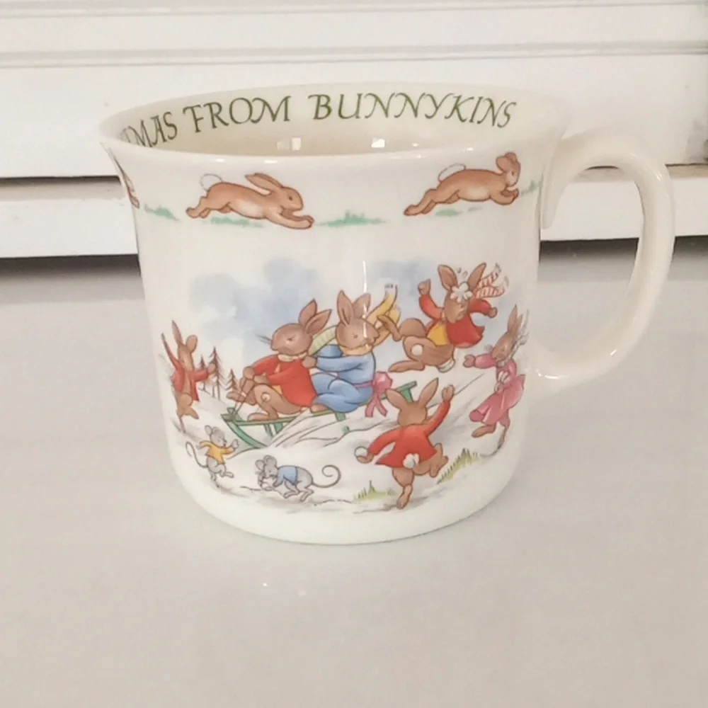 Royal Doulton Bunnykins Bone China Christmas Plate And Cup Set